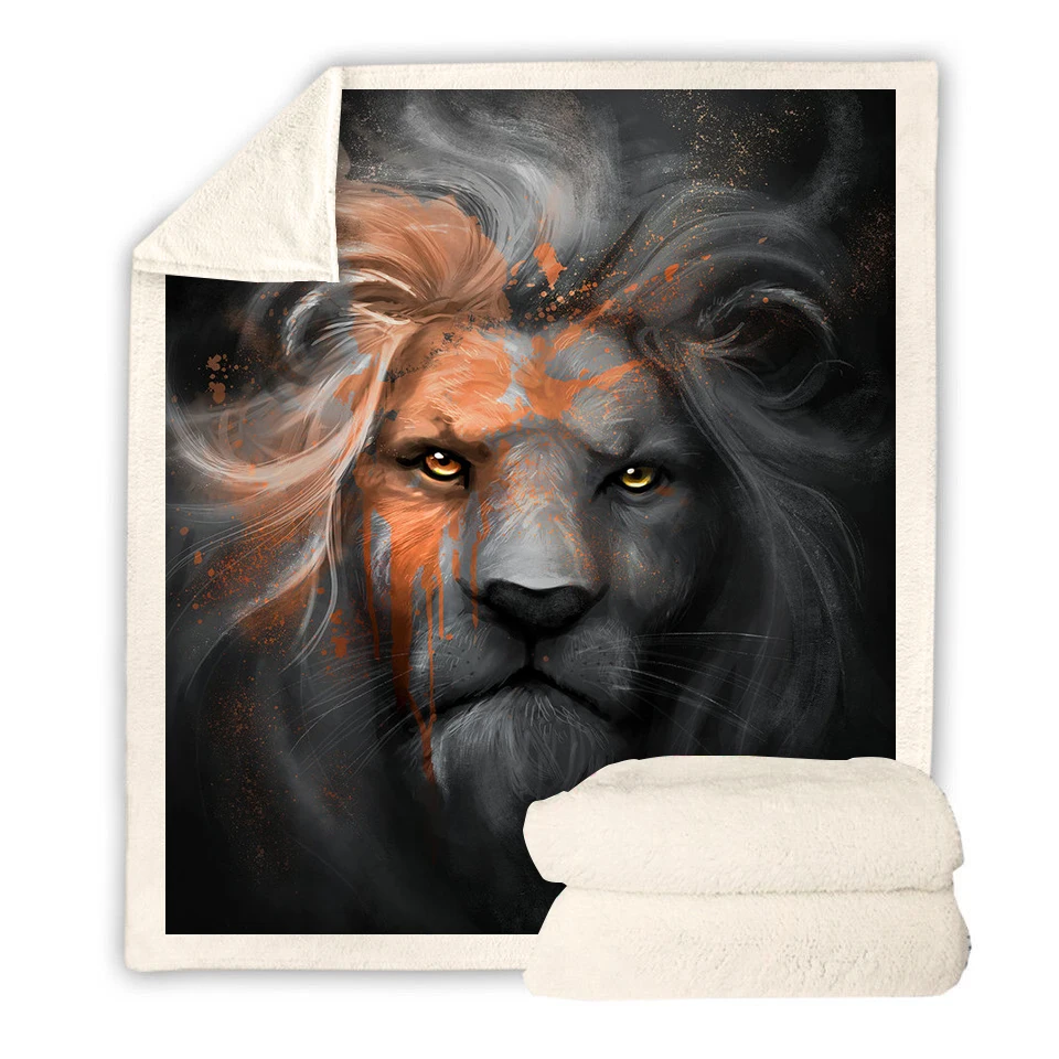 Новинка 2019 бархатное плюшевое покрывало с принтом короля льва для девочек шерпа