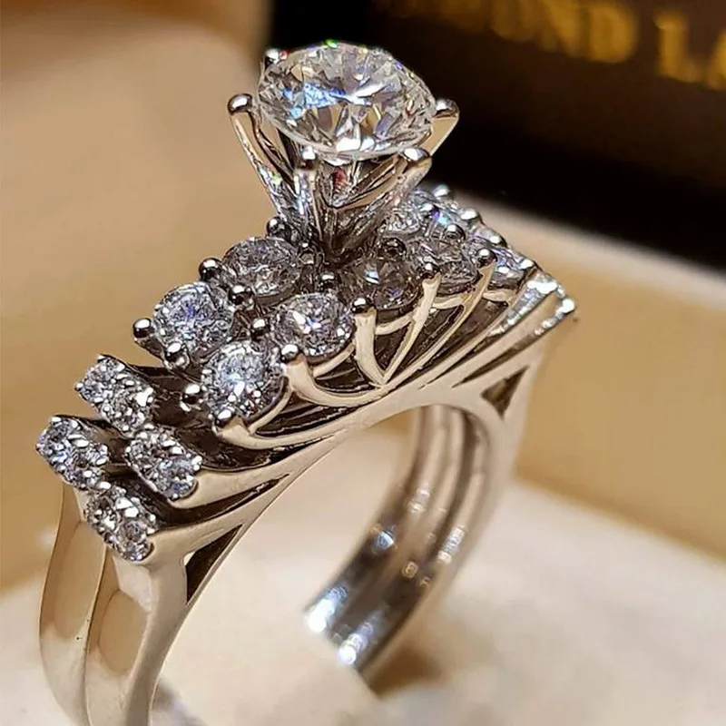 Кольца для женщин ослепительное серебряное натуральное ювелирное белое кольцо