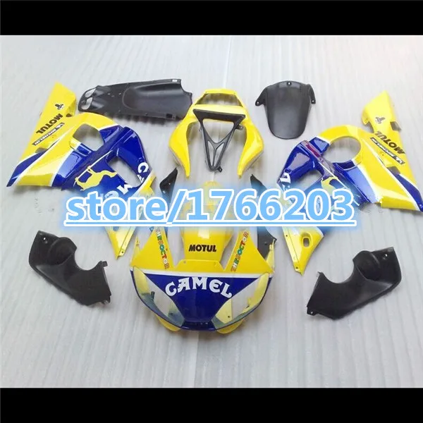 Комплект обтекателей для YZF R6 98-02 YZF-R6 98 99 00 01 02 желтый синий черный 1998 1999 2000 2001 2002