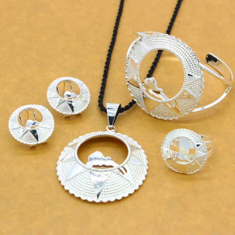 Комплект украшений Adixyn с картой посеребренный