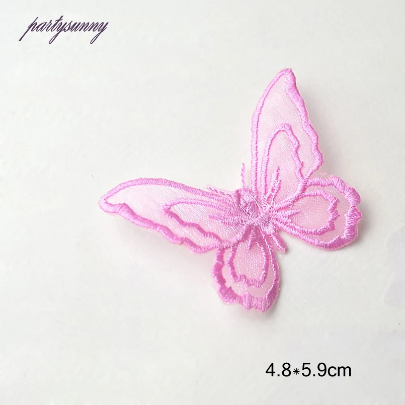 PF Многоцветный Бабочка Патчи Железа на Патч для Одежды Платье Шитье Вышивка