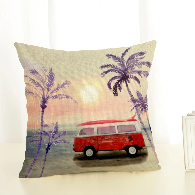 2019 живописный пляжный бросок наволочка для дома диван спинка украшение 3D Париж |