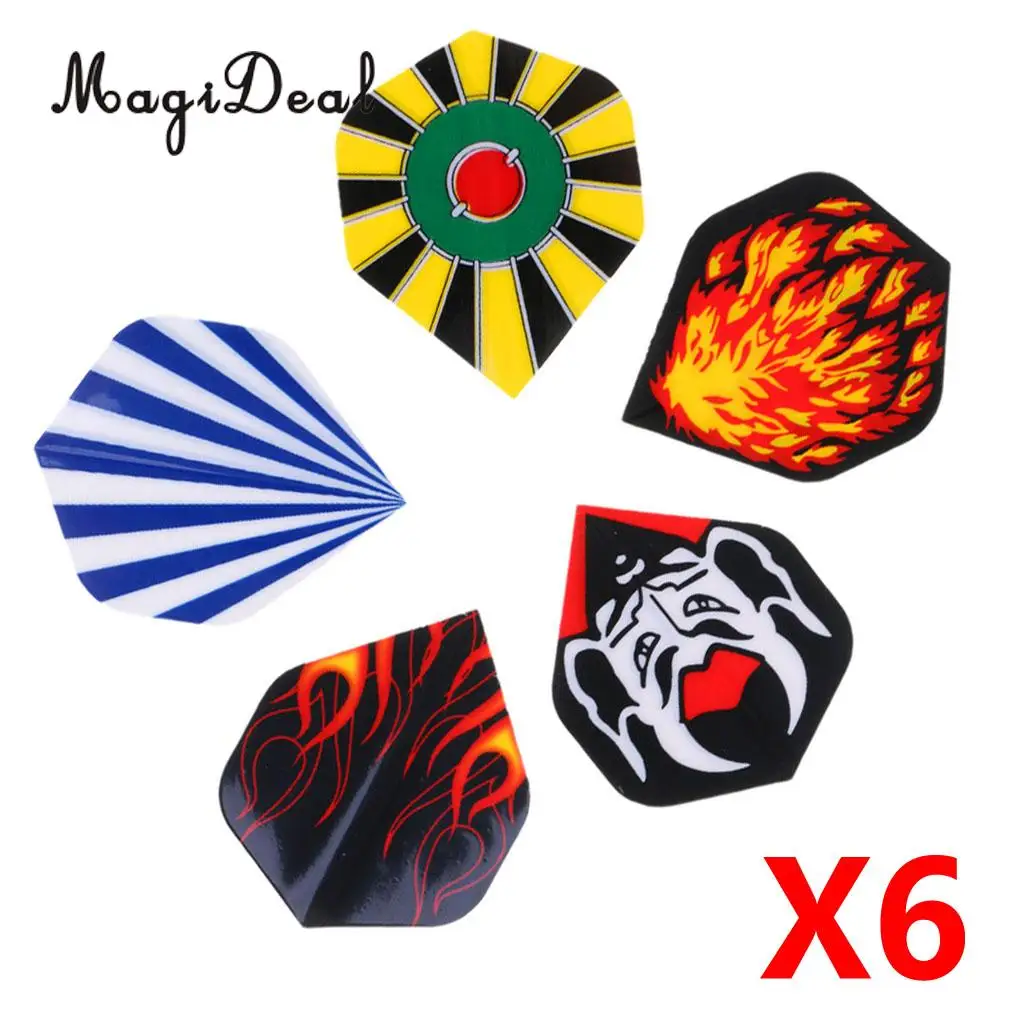 MagiDeal Funny 30 шт (6 комплектов) стандартный дартс полет профессиональный Прочный ПЭТ