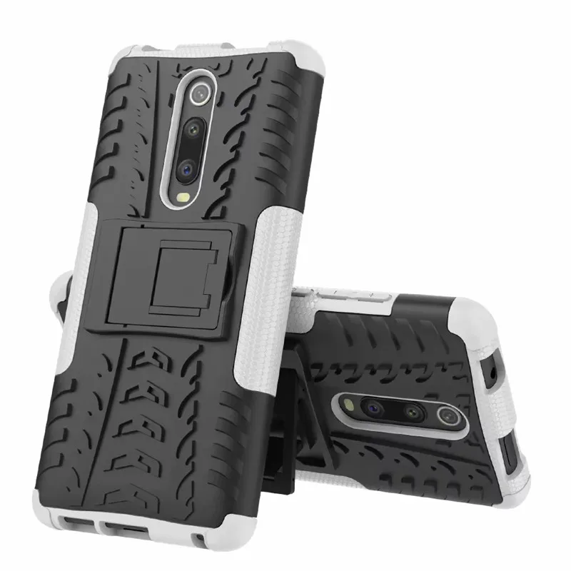 White 360 полная защитная обшивка чехол-подставка для Xiaomi mi 9T Red mi K20 Pro Мягкая силиконовая жесткая задняя крышка для Xaio mi Red mi K20 Pro mi-9 T - Цвет: White