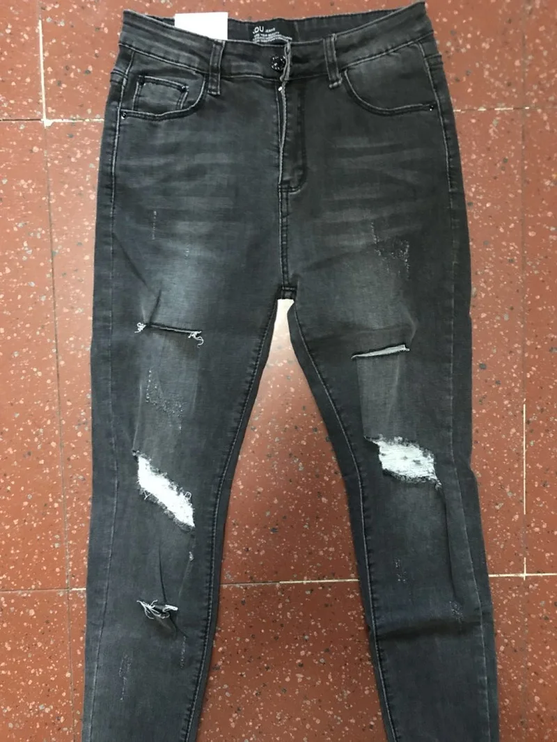 2018 весенне осенний наряд дымчато серые узкие джинсы женские Стретч брюки для