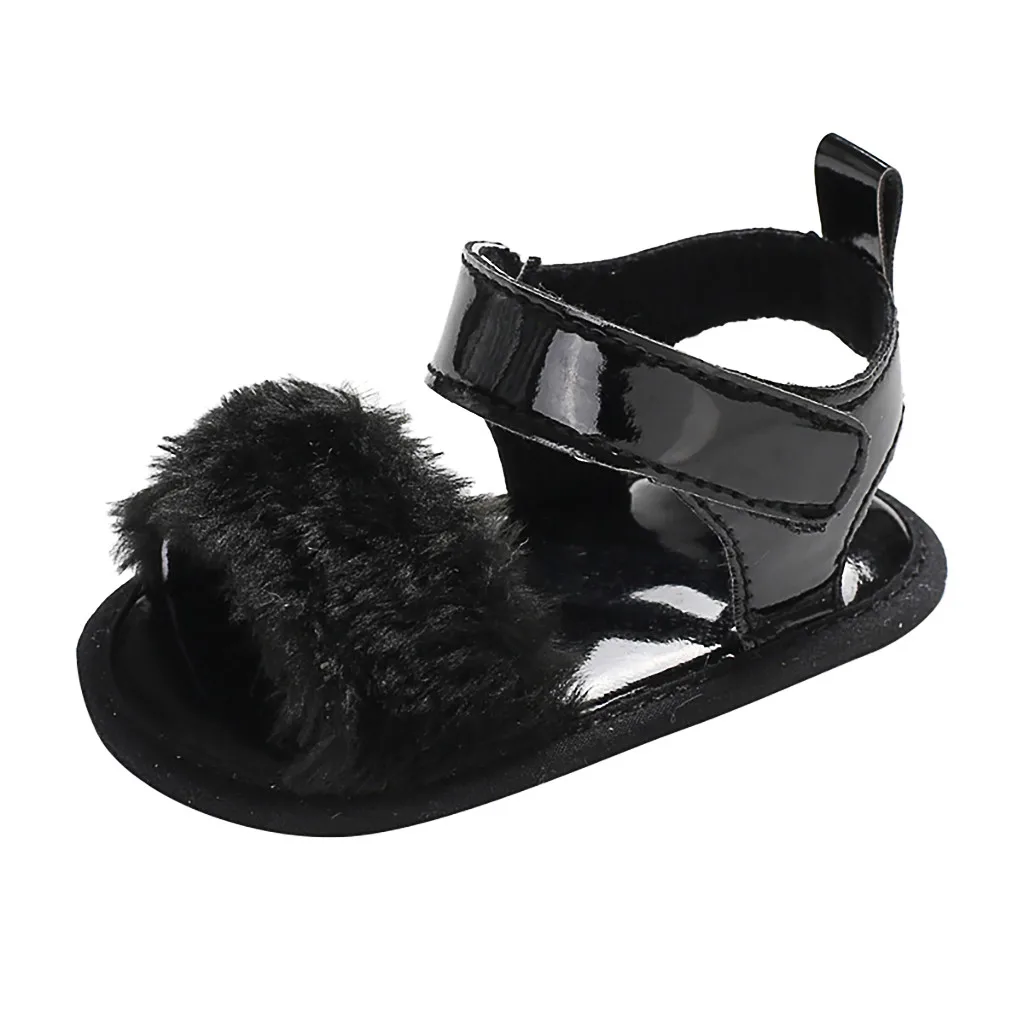 Детская обувь с искусственным мехом на мягкой подошве для маленьких девочек