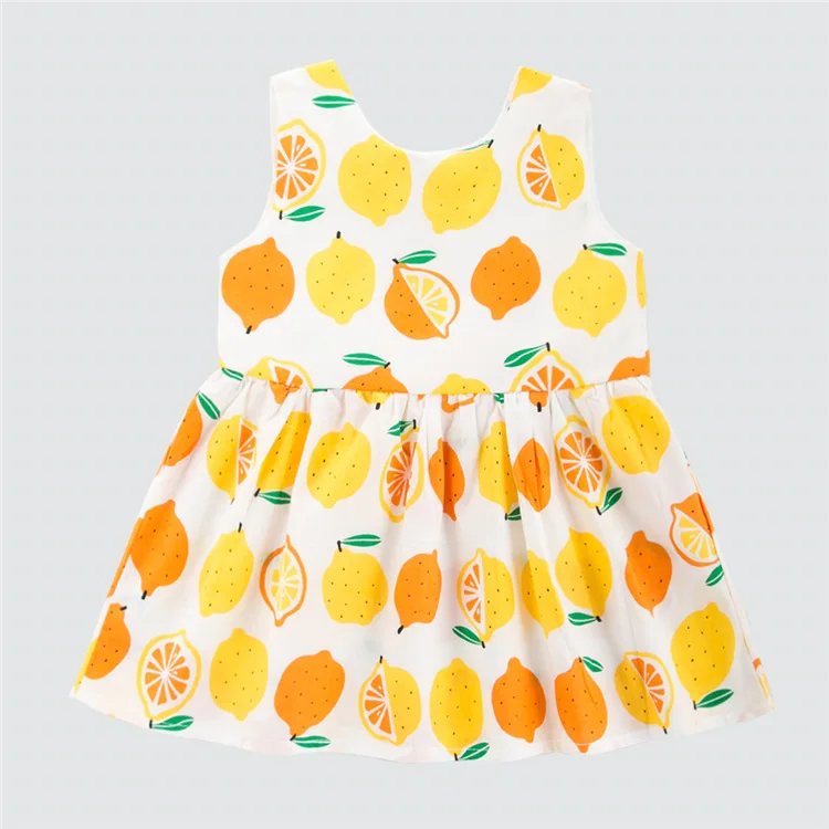 Newborn Infant Dresses Lemon Print Summer Baby Girl Dress Christening Gowns Princess Clothing | Детская одежда и обувь