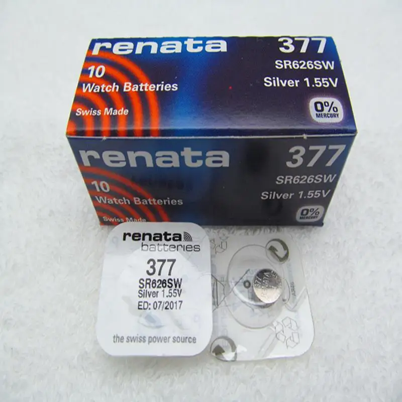 5 шт. 100% оригинальный бренд Renata 377 SR626SW SR626 V377 AG4|coin cell|watch battery377 sr626sw |