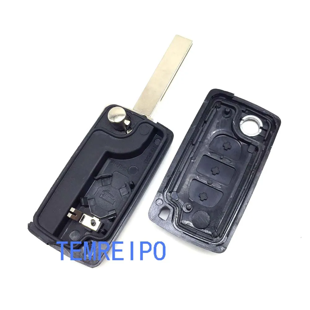10pcs/lot 3 buttons flip key case trunk button Flip Remote Car Key Case Cover Shell Fob for Citroen | Автомобили и мотоциклы