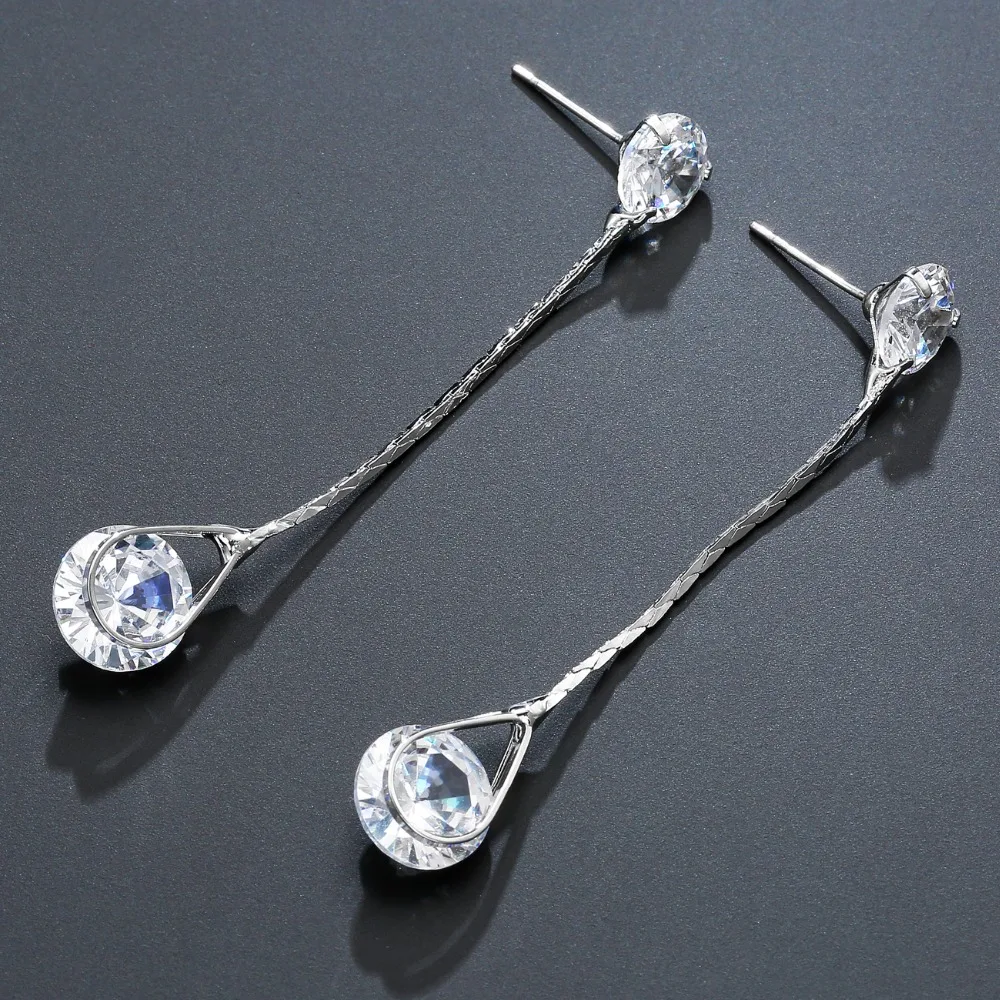 NEWEI Silverstone Teardrop кубического циркония Серьги Подвески Модные украшения для Для