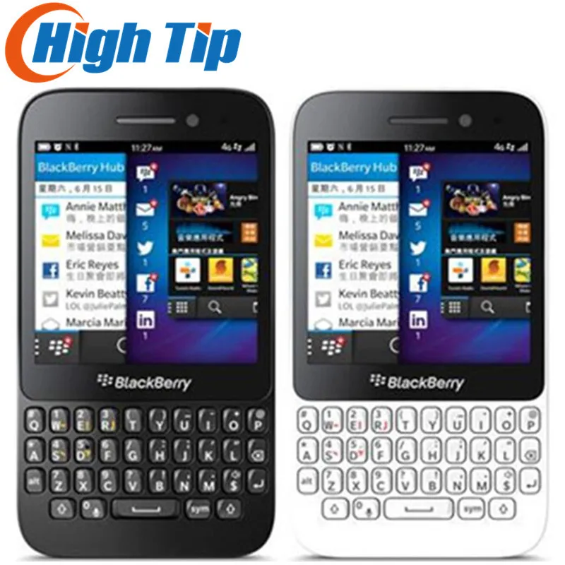 Разблокированный Q5 Blackberry OS смартфон QWERTY клавиатура 2G Ram+ 8G Rom 5.0MP камера отремонтированный мобильный телефон дропшиппинг