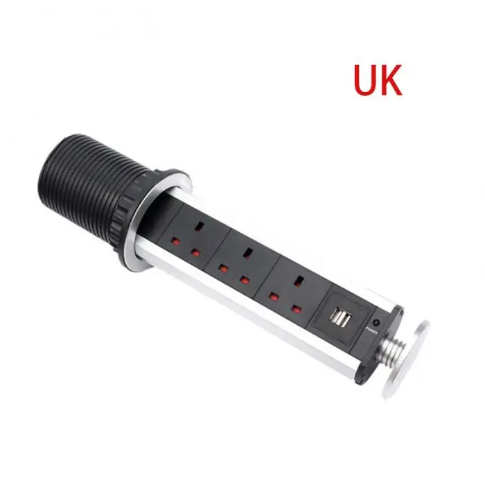 Выдвижная электрическая розетка 3 гнезда 2 USB для кухни, выдвижная розетка для офисного стола MDJ998