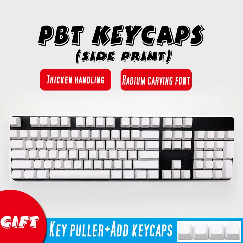 CARBON ZEALER Топ печатных Pbt Keycap для механической клавиатуры 108 ключей полный набор Dolch Keycaps ключи Corsair Bfilco Minila - Цвет: side print keycap