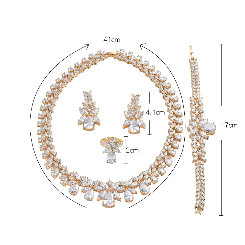 Hadiyana Bijoux Femme Ensemble Свадебные Ювелирные наборы для женщин сверкающий AAA циркон медь Модный комплект ювелирных изделий для подружки невесты CN184