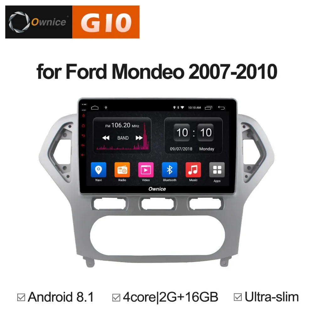 HD 10 1 дюймов Android 8 четырехъядерный 2 Гб RAM + 16 ROM автомобильный DVD-плеер для Ford Mondeo