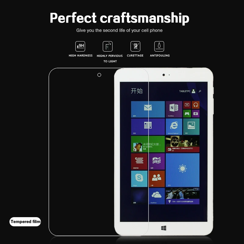 

Premium Tempered Glass film For Onda V820W/V820 CH 8.0" Tablet PC Clear Front Screen Protector Film With Cleaning Tools