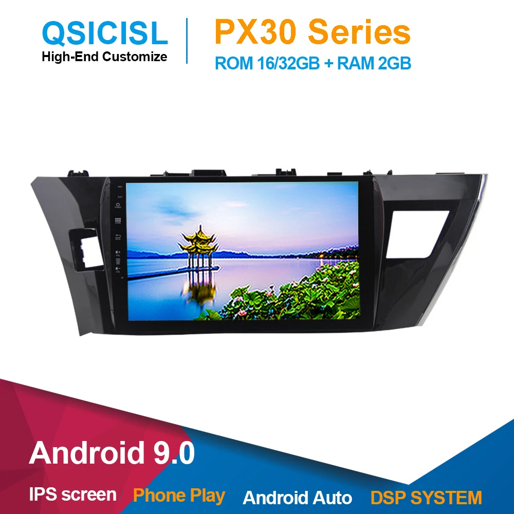 Android 9 0 автомобильный Радио мультимедийный плеер для Toyota Corolla E180 2013 2016 ips 10 1 &quot1 din