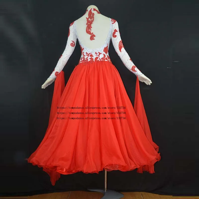 

High Quality Ballroom Dress Competition Women's Standard Ballroom Dress New Flamenco dance clothing Plus Size Waltz Dance Dress