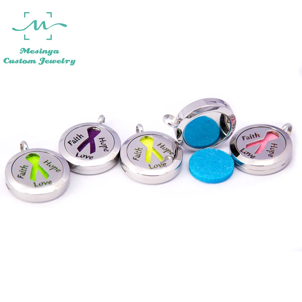 10 шт. масляные эфирные масла для ароматерапии 25 мм Стальное ожерелье с кулоном в