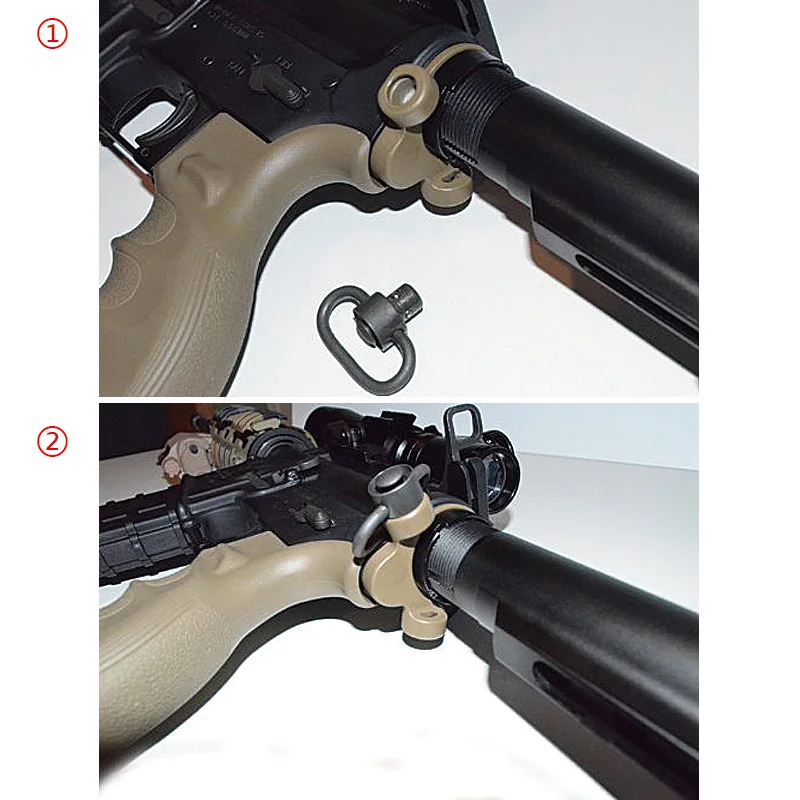 

Tactical GBB style QD Sling Mount Adapter 2 Position Quick Detach Receiver Dual Loop End Plate for airsoft gun GZ33-0111