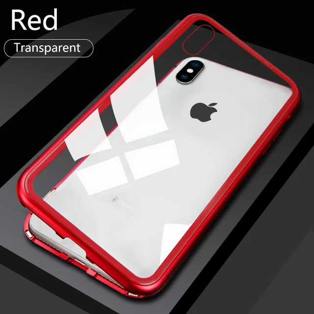 360 Магнитная адсорбции xs max чехол для iPhone XR X 10 8 7 6 S плюс закаленное стекло задняя