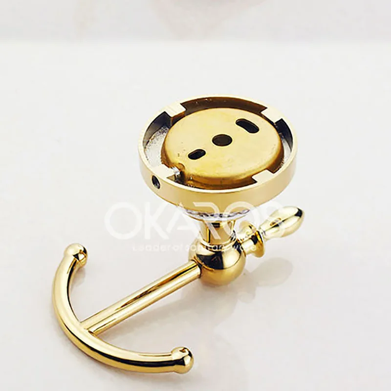 Крючок для халата OKAROS крючок одежды хромированный Золотой полотенец из