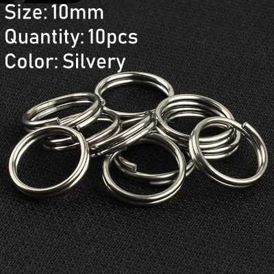 10mm silver 10 шт. титановый сплав EDC брелок Открытый Портативный брелок разделенный брелок для ключей держатель для ключей Кемпинг путешествия подвесной инструмент - Цвет: 10mm silver