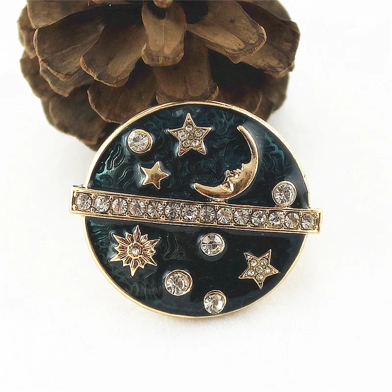 Женская Брошь из эмалированного камня в виде планеты| |