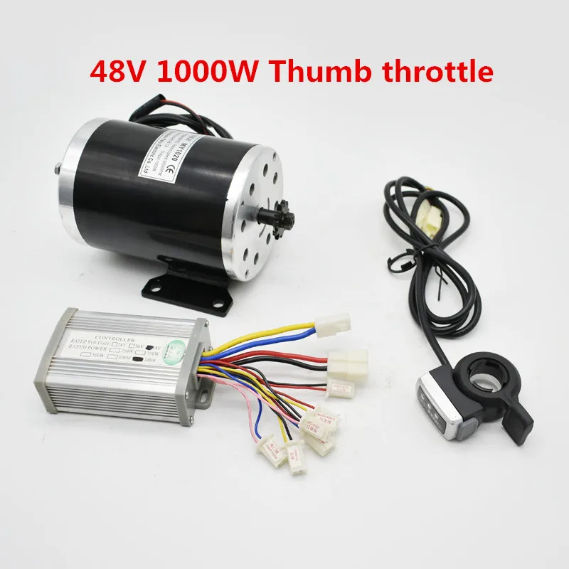 48V 1000W Thumb 36V48V 1000 Вт двигатель UNITEMOTOR матовый двигатель MY1020 с контроллером и светодиодный дроссельной заслонки Электрический мотоцикл MX500 Модернизированный комплект двигателя - Цвет: 48V 1000W Thumb