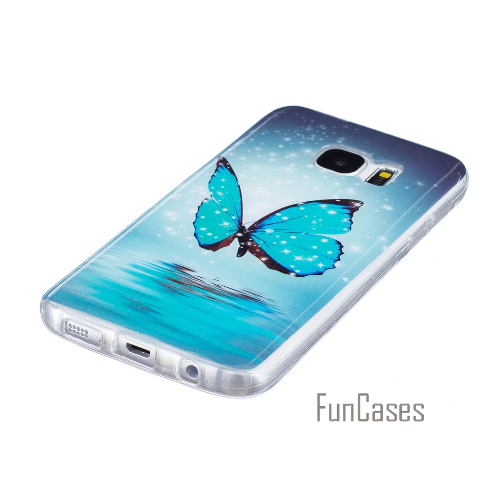 Светящийся чехол для coque samsung Galaxy S7 силиконовый G930 G9300 5 1 дюймов sumsung | Мобильные