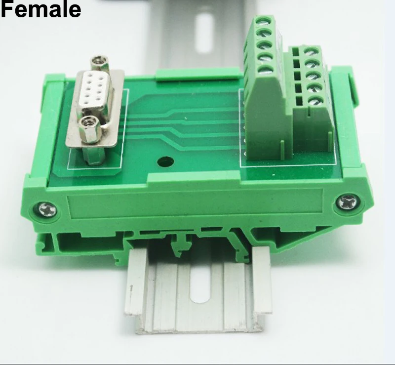 Коммутационная плата DB9 9 контактный клеммный блок разъем папа Мама интерфейсный