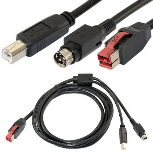 USB кабель с питанием от 2 м 24 В для термопринтера NCR Scangle|usb printer cable 2m|cable usb usbusb |