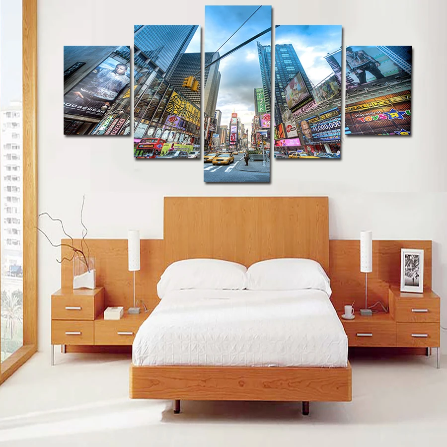 5 шт. Настенная картина без рамки с принтом в виде города | Дом и сад