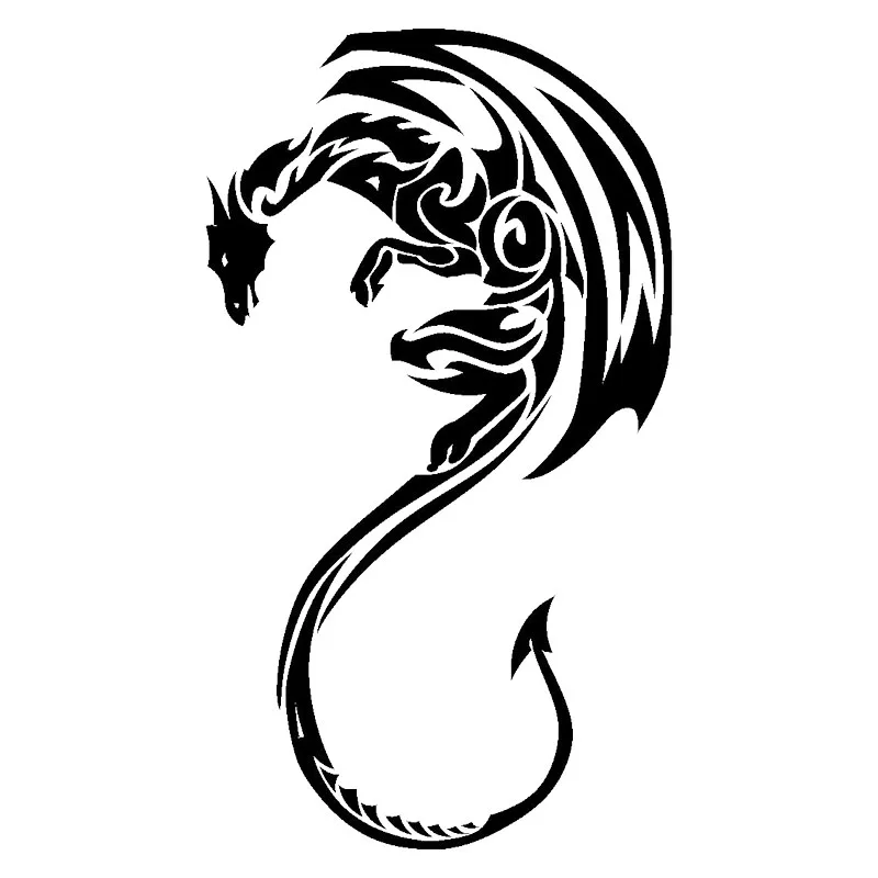 

14.4*25.4CM Flying Dragon Car Sticker Car Door Vinyl Car Styling Decorative Car And Motorcycle Decal Black/Silver C9-1313