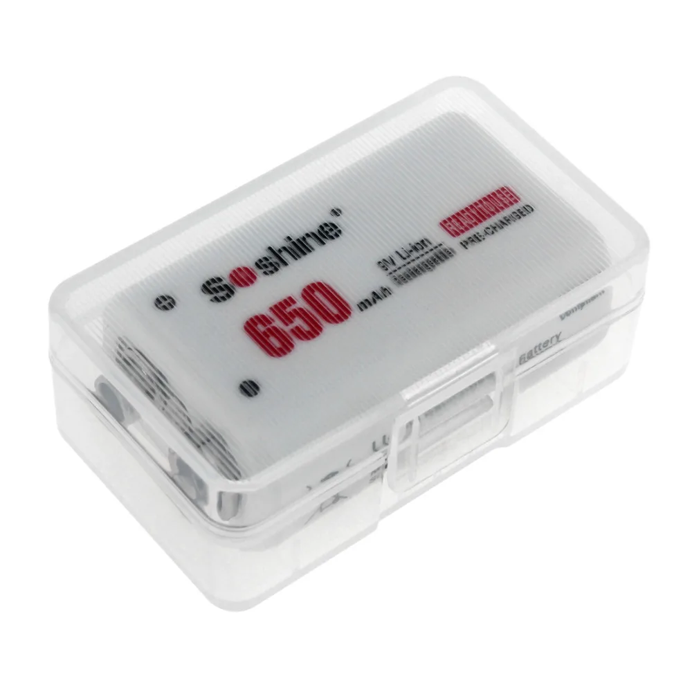 Soshine 6F22 9V аккумулятор 650mAh литий ионная аккумуляторная батарея + Портативный чехол