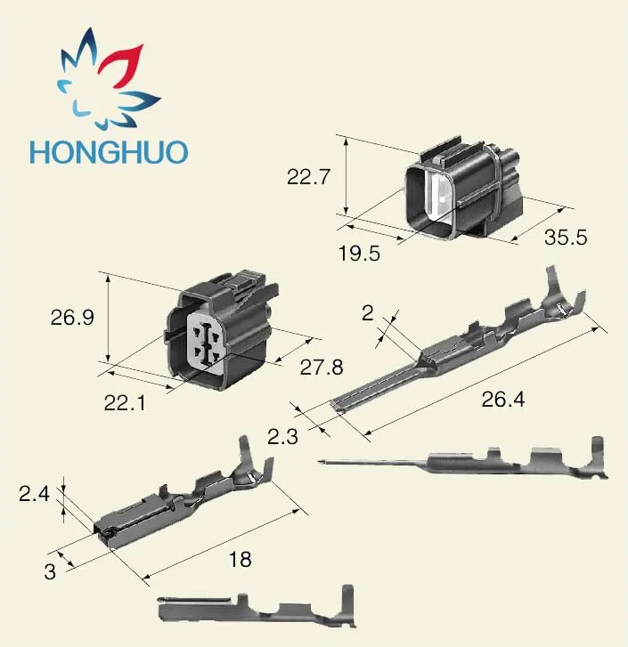 

4-контактный разъем датчика 6189-0132 6181-0073 Sumitomo HW герметичный разъем для авто светильник штекер двигателя для Toyota Camry, Honda B-Series