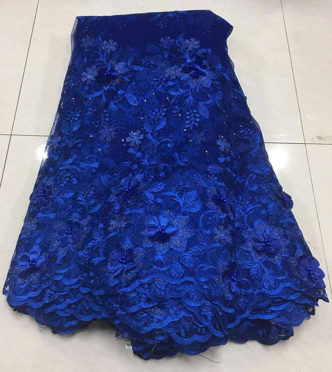 

African Lace Fabric 2018 Embroidered Nigerian Laces Fabric High Quality French Tulle Lace Fabric for Women Dress ZA35-3