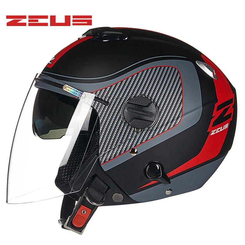 

ZEUS Motorcycle Helmet double visor motorbike Helmet Retro Vintage casque moto Half face Motocross helmets