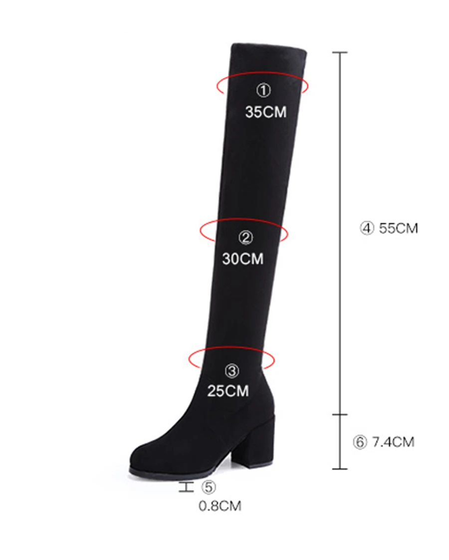 TKN/; зимние женские сапоги выше колена; Узкие зимние сапоги из искусственной замши; Chaussure Femme; высокие сапоги до бедра; женская обувь; A7511