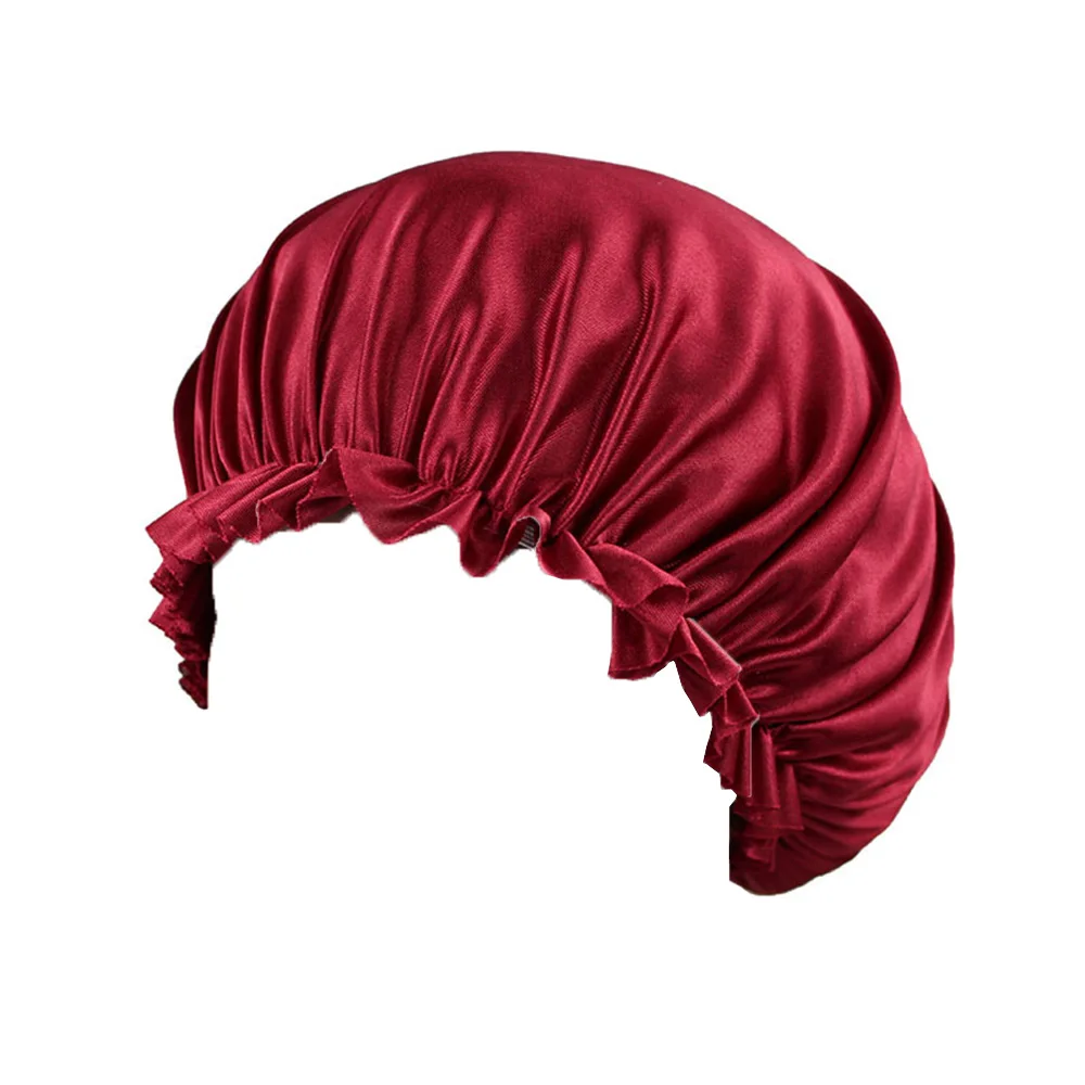 

Women Silky Bonnet Solid Color Headwear Bonnets Comfortable Sleep Cap
