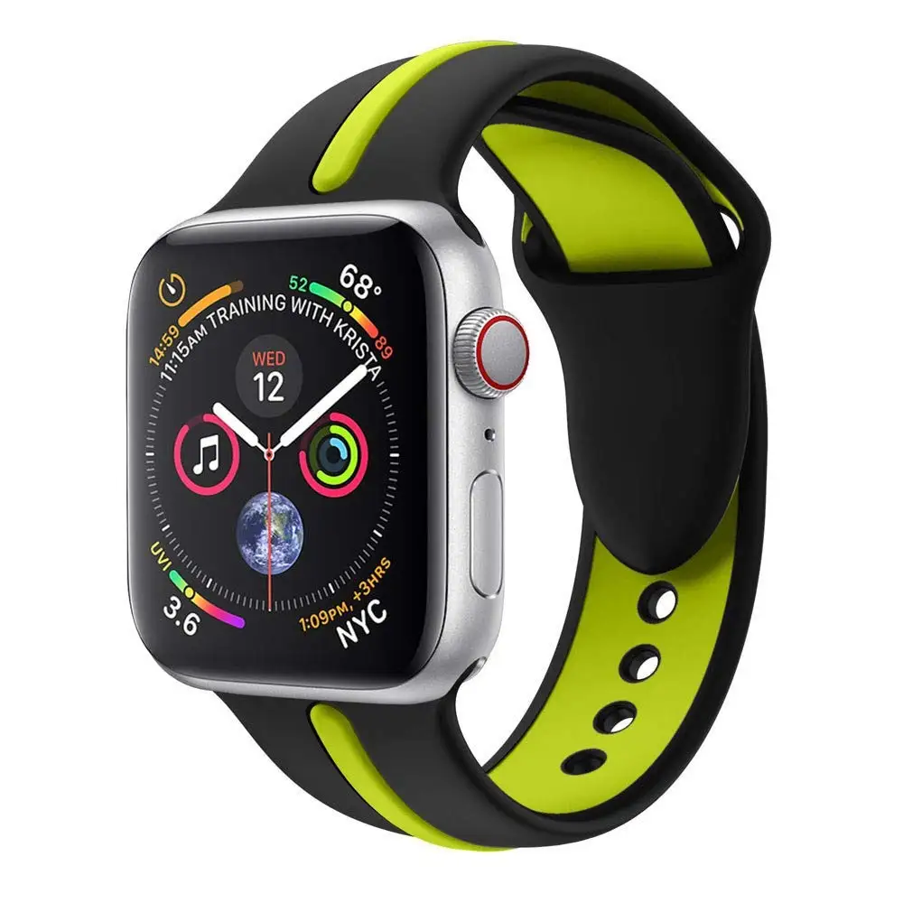 Фото Ремешок спортивный для Apple Watch Band Series 4/3/2/1 42 мм 38 сменный силиконовый гелевый Ремешок спортивный для Apple Watch Band Series 4/3/2/1 42 мм 38 сменный силиконовый гелевый