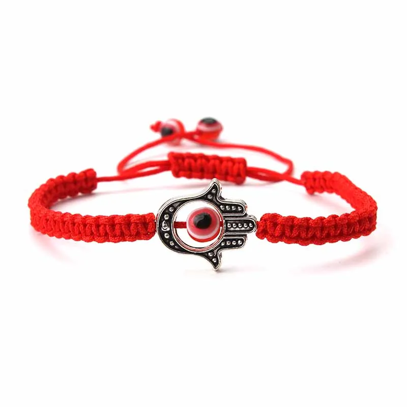 Lucky Eye Подвески в виде руки хамсы браслет сглаза синяя Красная Нить плетеная