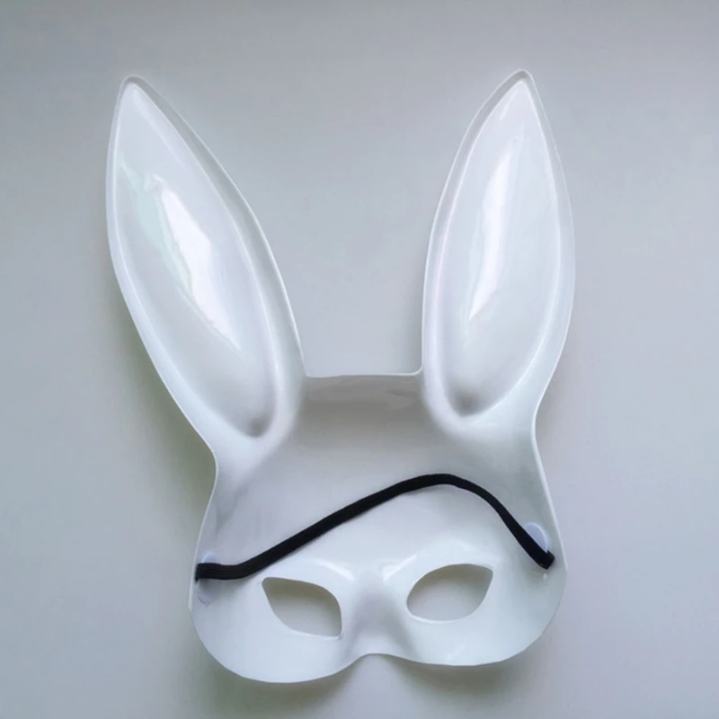 

White Black Women Girl Sexy Rabbit Bunny Long Ears Mask Halloween Party Cosplay