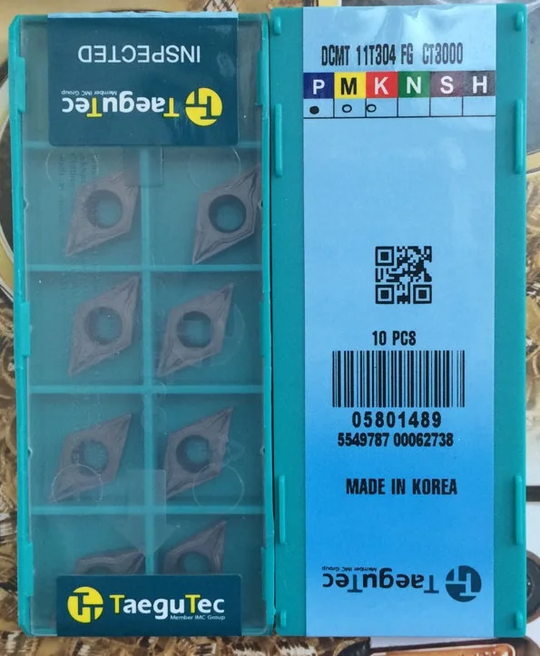 

Вставки из карбида вольфрама DCMT11T304FG CT3000 Taegutec DCMT 11T304 FG CT3000 для стального чугуна или нержавеющей стали