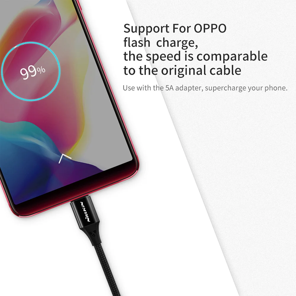 NILLKIN type C Быстрая зарядка USB кабель FCP 5A 40 Вт для huawei mate 20 Pro RS 20X Galaxy S10 S10+ S10e Note 9 S9 для OPPO 1 м нейлон
