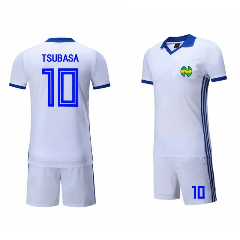Футбольная форма с именем капитана Tsubasa, спортивный костюм, быстросохнущая ткань для детей и взрослых, костюм для косплея, футболка+ шорты