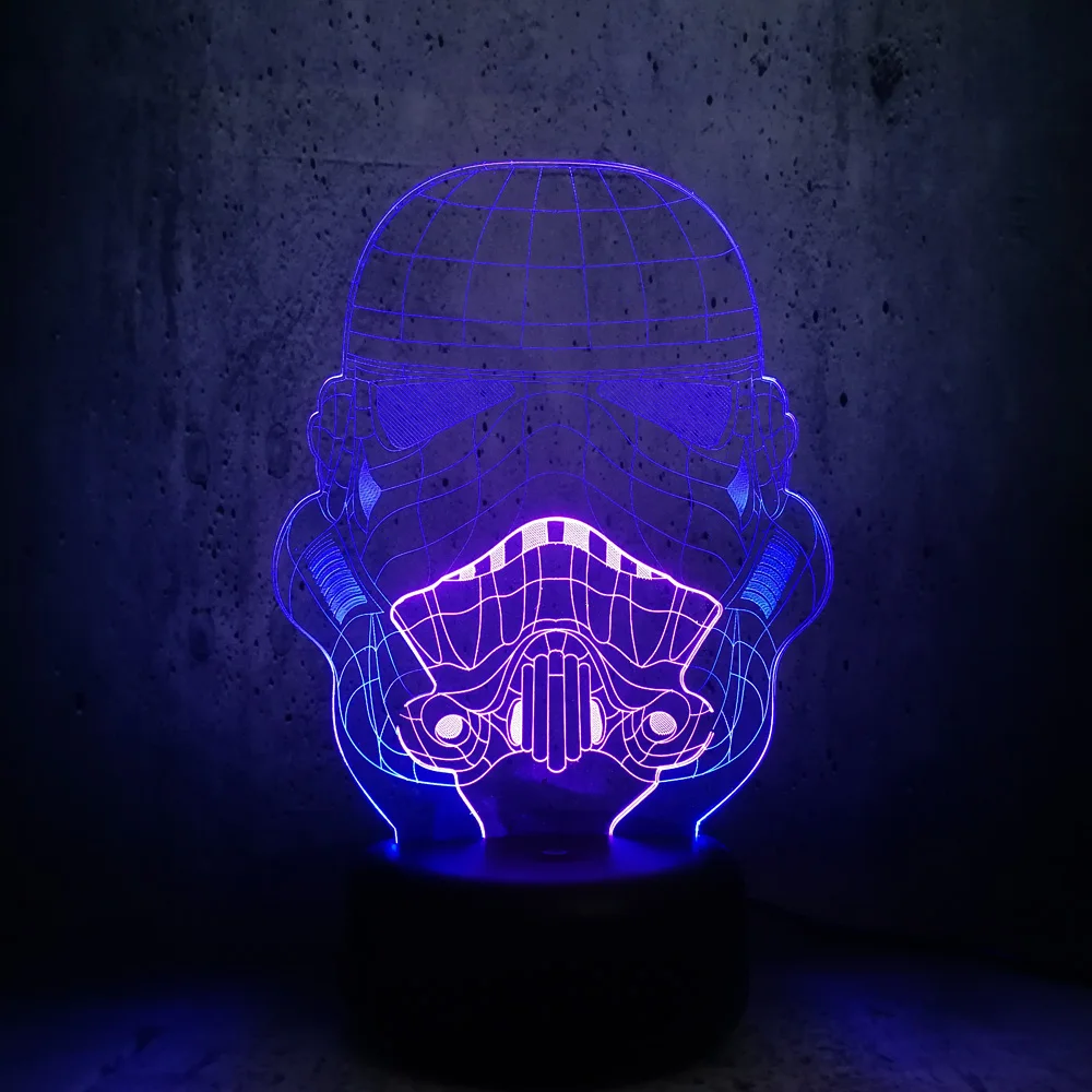 Новинка Звездные войны белый рыцарь штурмовик фигурка 3D смешанный ночник 7