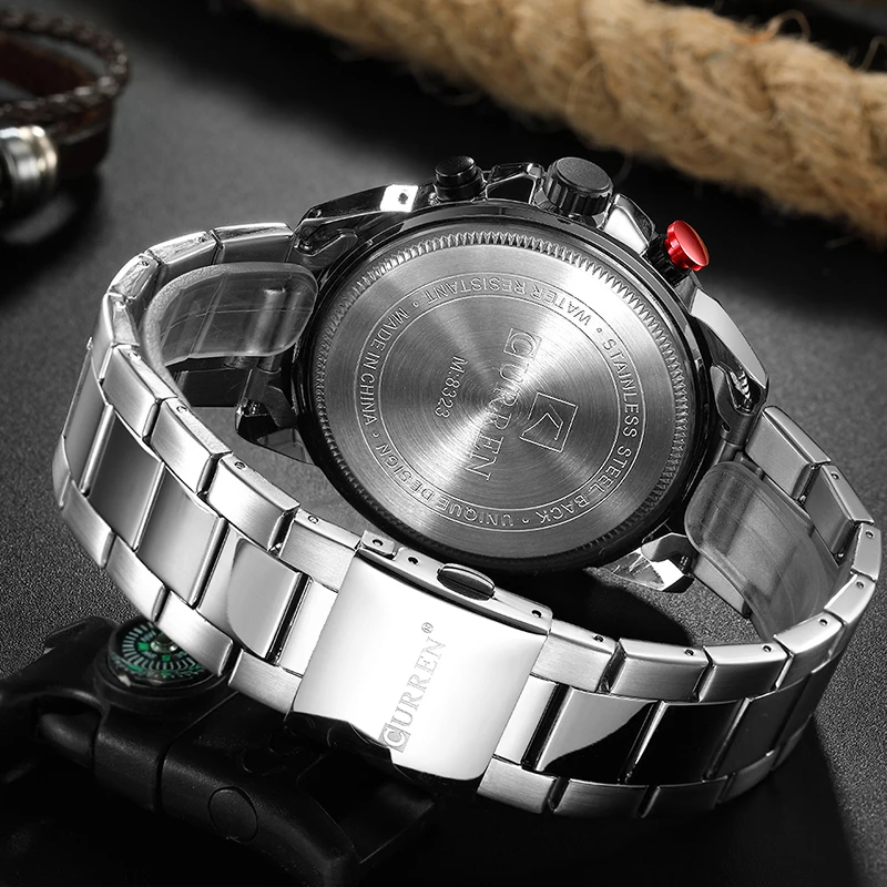 Деловые мужские часы водонепроницаемые повседневные из нержавеющей стали