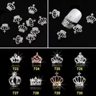 10 шт.лот 16 видов конструкций 3D форма короны Сплав Золотой Серебряный дизайн ногтей Амулеты Стразы Маникюр 3D украшение для ногтей ML723-738 #