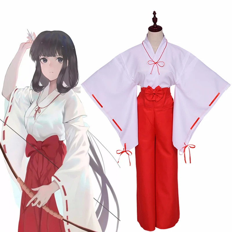 Аниме Inuyasha kiyo костюм для косплея Mikofuku японское кимоно одежда самураев полный